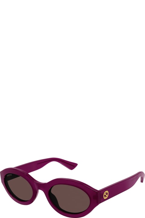 Gucci Eyewear Eyewear for Women Gucci Eyewear Gg1579s Line Gg Logo 004 Fuchsia Brown Sunglasses