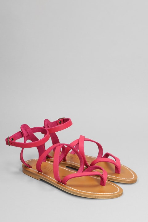 Epicure Flats In Fuxia Leather