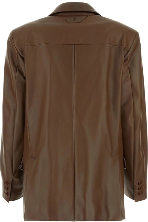 Salvatore Santoro معاطف وجواكت لـ السيدات Salvatore Santoro Chocolate Leather Glov Blazer