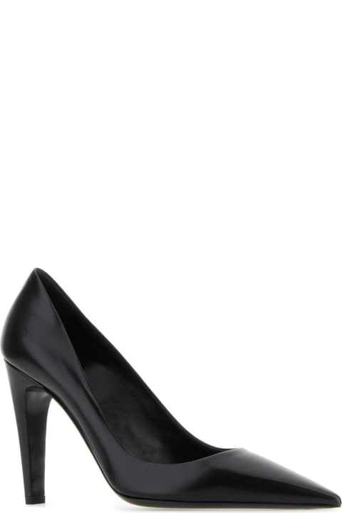 High-Heeled Shoes for Women Prada Black Leather Pumps