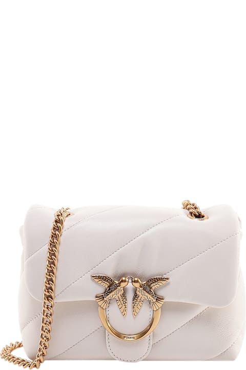 Pinko for Women Pinko Matelassé Leather Shoulder Bag With Iconic Love Birds Buckle