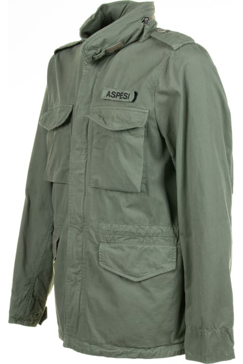 Aspesi Clothing for Men Aspesi Sage Green 4-pocket Jacket With Buttons