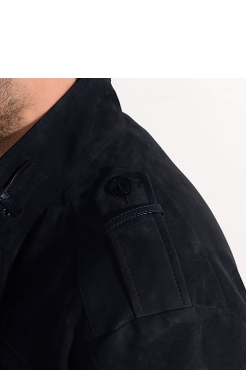 Larusmiani Coats & Jackets for Men Larusmiani Devon Sahariana Jacket Leather Jacket