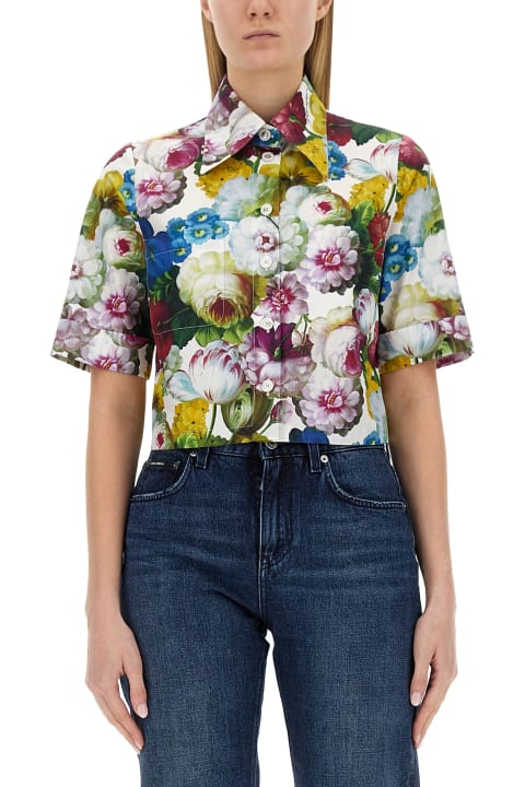 Dolce & Gabbana Topwear for Women Dolce & Gabbana Night Flower Print Shirt