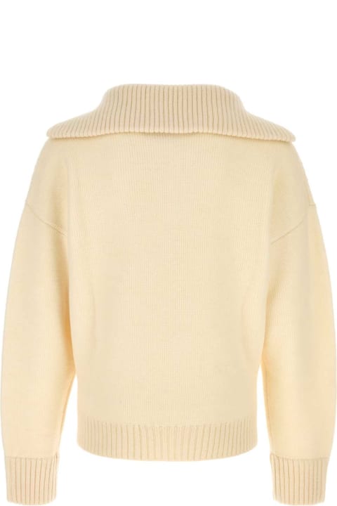 Bottega Veneta Sweaters for Men Bottega Veneta Ivory Wool Polo Shirt