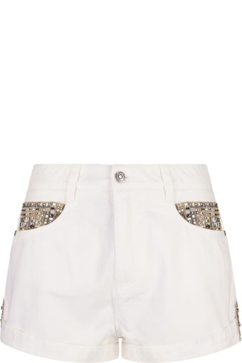 Ermanno Scervino for Women Ermanno Scervino White Shorts With Jewel Detailing
