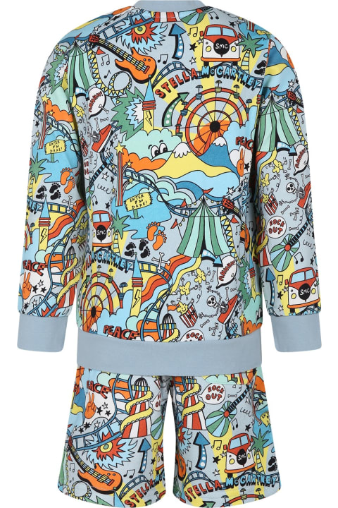Fashion for Boys Stella McCartney Kids Light Blue Set For Boy With Funfair Print