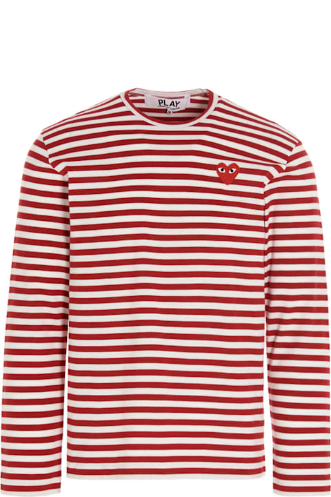 Comme des Garçons Play for Men Comme des Garçons Play Logo Patch Stripes T-shirt