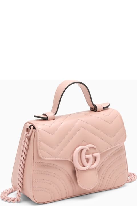 Gg Marmont Pink Leather Mini Handbag