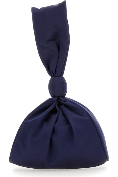 Alberta Ferretti Clutches for Women Alberta Ferretti Blue Clutch Bag With Knot And Zip Closure In Tech Fabric Woman