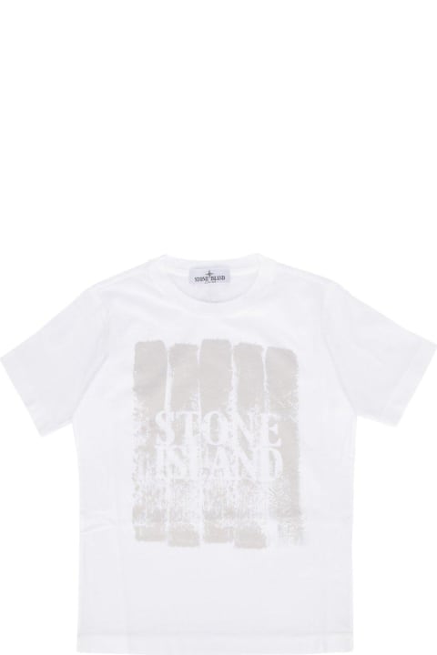 Stone Island Junior Kids Stone Island Junior Logo Printed Crewneck T-shirt