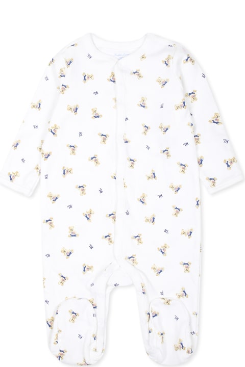 أدوات منزلية Ralph Lauren White Babygrow For Babykids With Colorful Bears