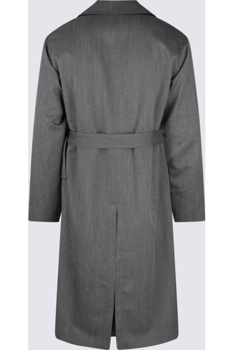 Lardini Coats & Jackets for Men Lardini Dark Grey Wool Coat