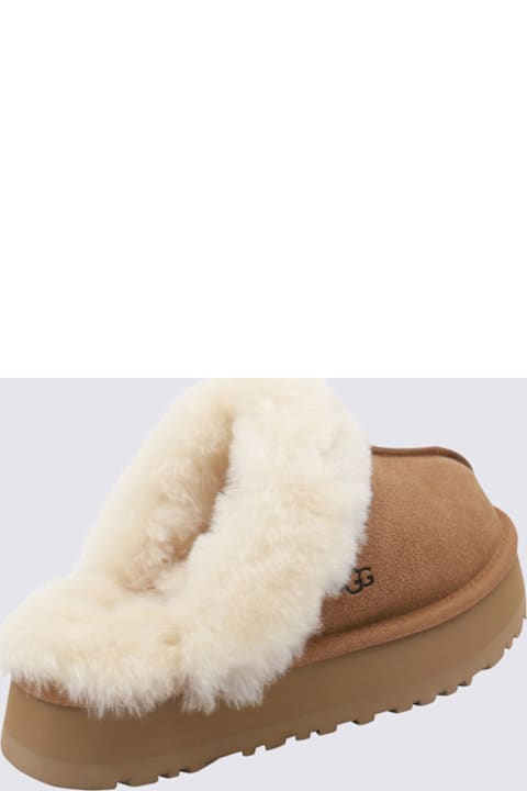 UGG Beige Suede Disquette Flats