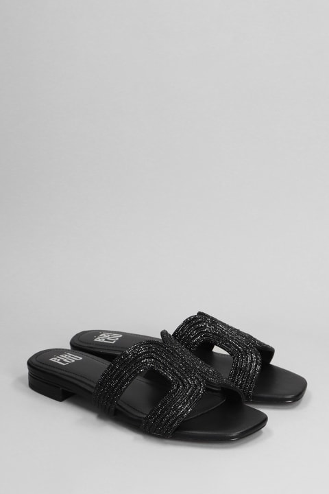 Sandals for Women Bibi Lou Spongecake Flats In Black Leather