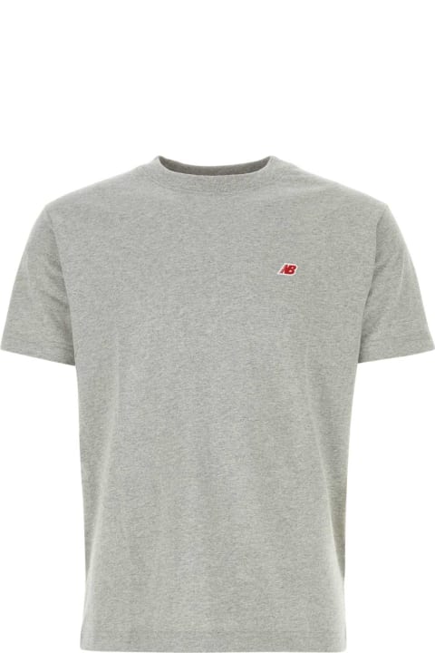 New Balance Topwear for Men New Balance Grey Cotton Blend T-shirt