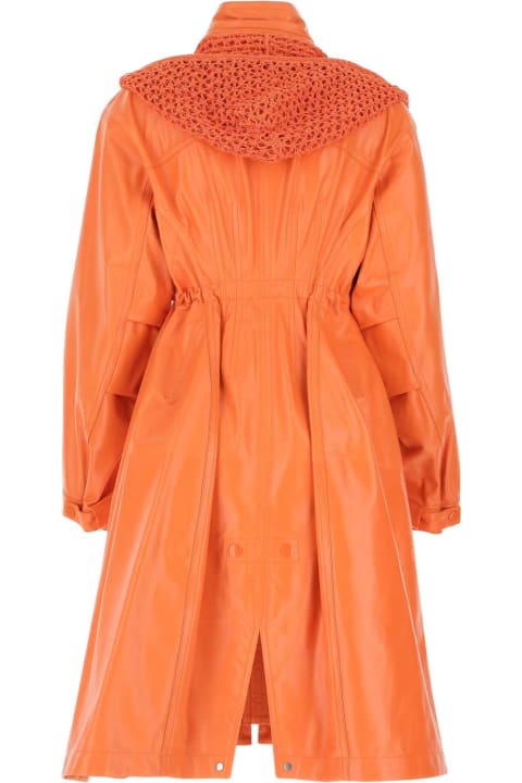 Bottega Veneta Coats & Jackets for Women Bottega Veneta Orange Leather Parka