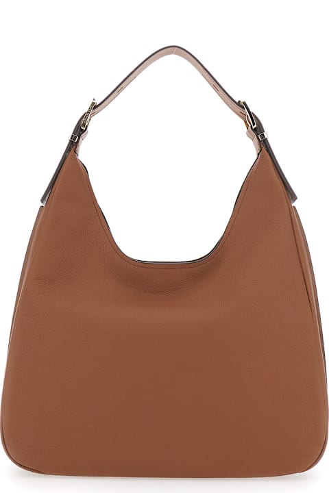 MICHAEL Michael Kors for Men MICHAEL Michael Kors 'nolita Large' Brown Shoulder Bag With Logo Lettering On The Front In Leather Woman