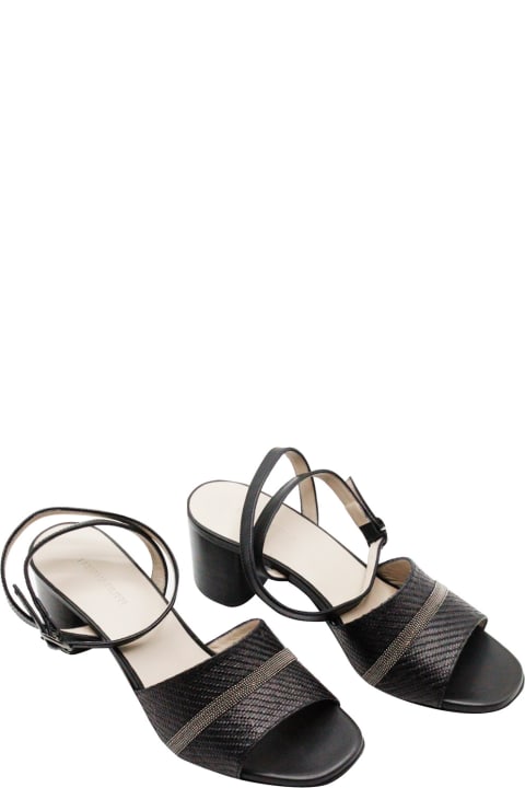 Fabiana Filippi Sandals for Women Fabiana Filippi Sandal Shoe Made Of Soft Leather With Adjustable Ankle Closure Embellished With Brilliant Jewels On The Front. Heel Height 6