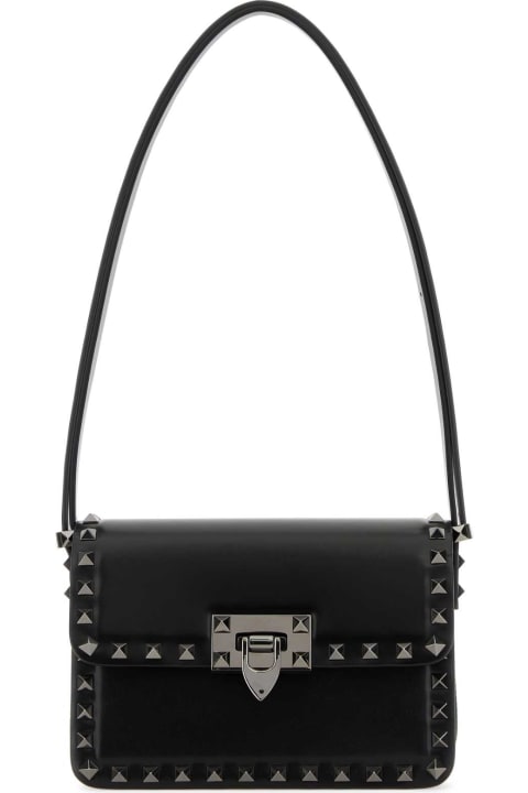 Bags Sale for Women Valentino Garavani Black Leather Rockstud23 Shoulder Bagâ 