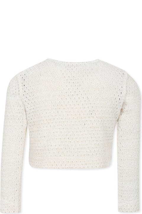 Caffe' d'Orzo for Girls Caffe' d'Orzo Ivory Cardigan For Girl