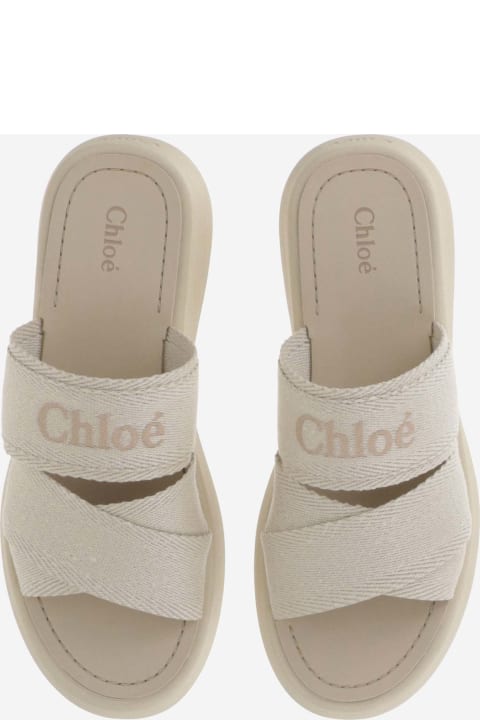 ウィメンズ シューズ Chloé Canvas Sandals With Logo