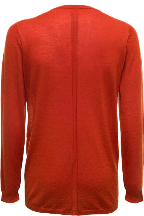 Rick Owens Men's Orange Cashmere Long-sleeved Sweater