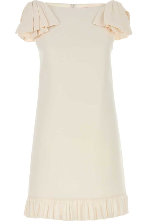 Valentino فساتين لـ السيدات Valentino Ivory Wool Blend Dress