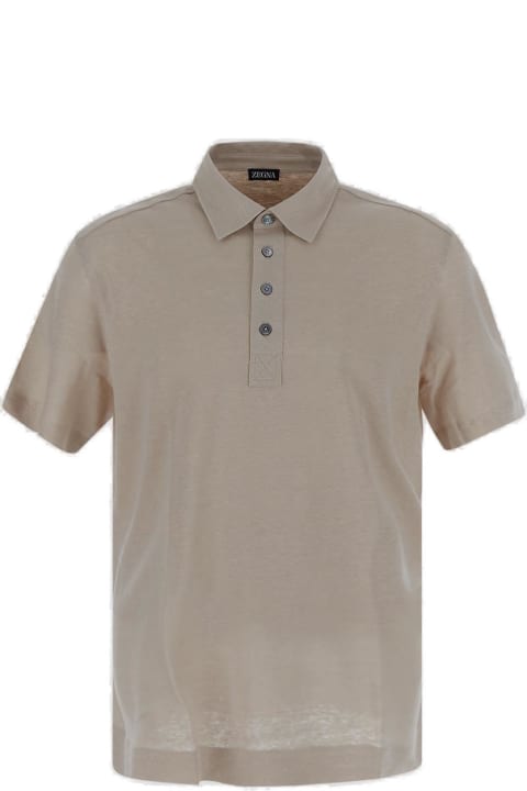 Zegna Shirts for Men Zegna Short Sleeved Straight-hem Polo Shirt
