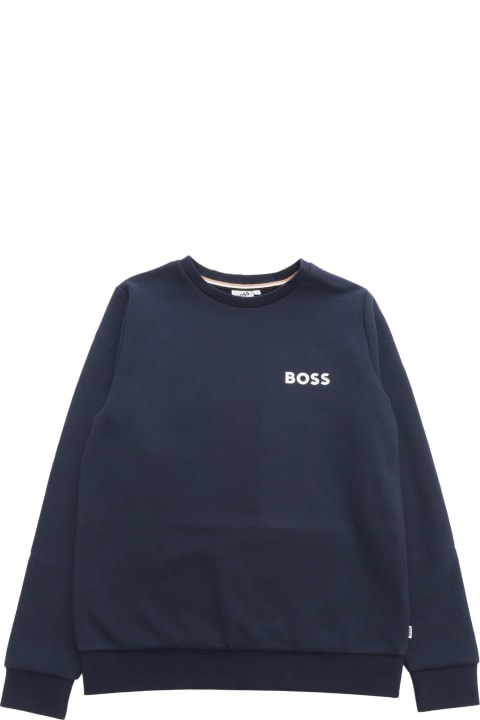 Hugo Boss Topwear for Boys Hugo Boss Blue Sweatshirt With Logo