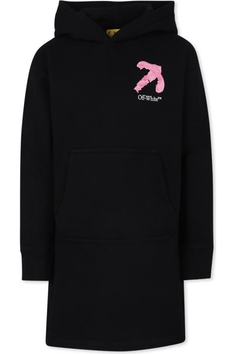 Off-White فساتين لـ بنات Off-White Black Dress For Girl With Logo