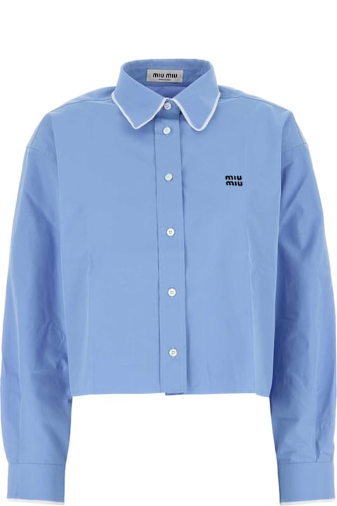 Fashion for Women Miu Miu Cerulean Blue Poplin Shirt