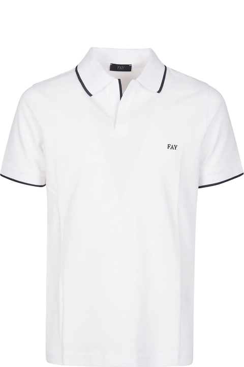 Fay for Men Fay White Cotton Polo Shirt