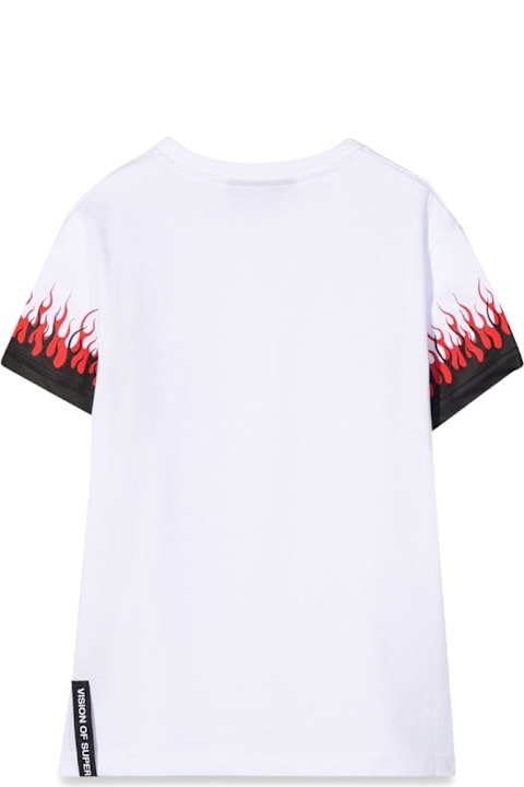 Homeware Vision of Super White Kids Tshirt With Double Flame