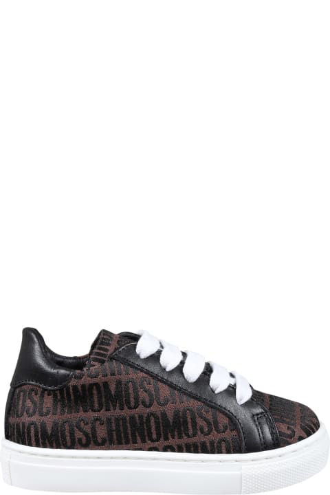 Moschino for Kids Moschino Brown Lace-ups For Kids With Logo