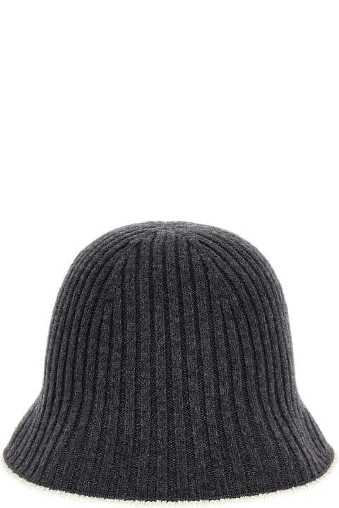 Accessories for Women Brunello Cucinelli Ribbed Knit Bucket Hat
