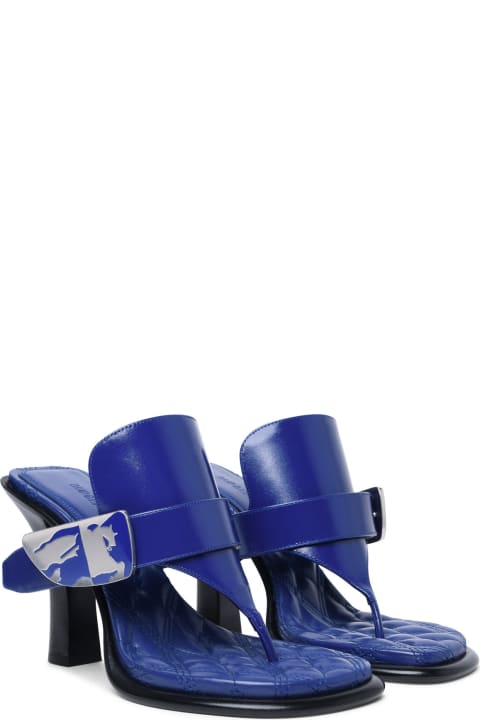 Shoes Sale for Women Burberry 'bay' Blue Leather Sandals