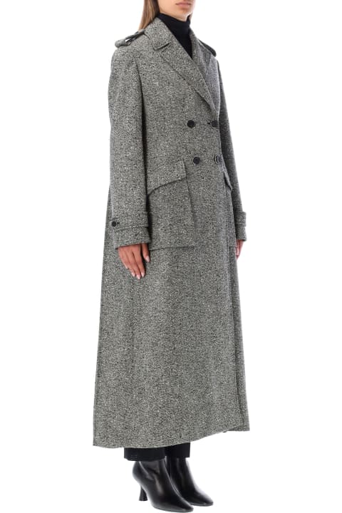 Virgin Wool Single Breasted Trench Coat