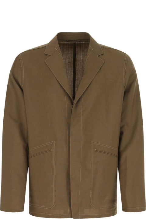 Zegna Coats & Jackets for Men Zegna Brown Wool Blend Blazer