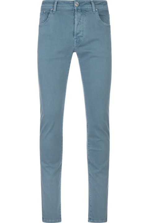 Jacob Cohen Clothing for Men Jacob Cohen Nick Slim Fit Jeans In Teal Blue Denim