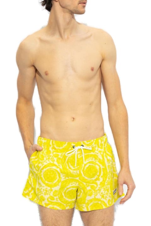 Swimwear for Men Versace Barocco-printed Drawstring Swim Shorts