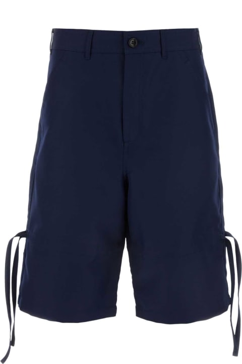 メンズ ボトムス Comme des Garçons Navy Blue Polyester Bermuda Shorts