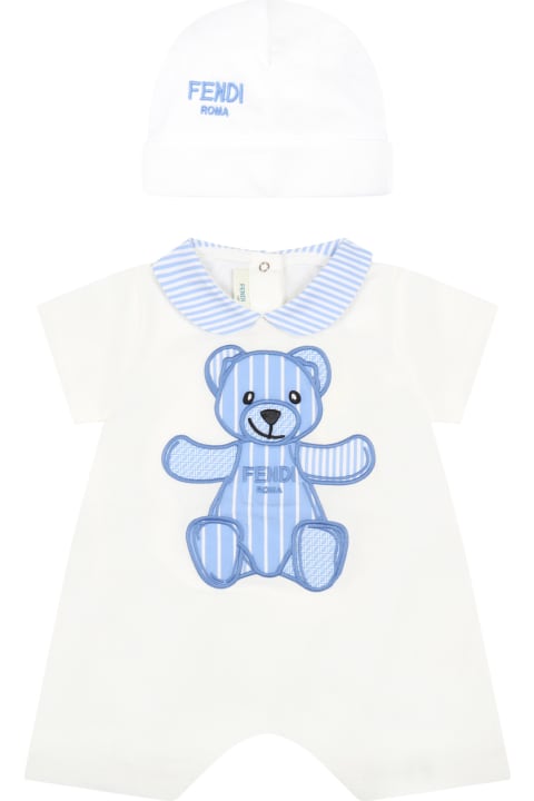 White Set For Baby Boy With Bear