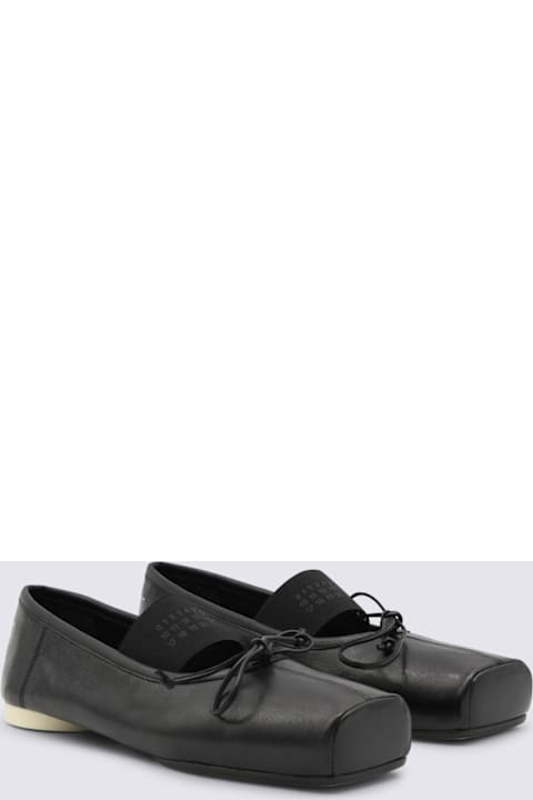 MM6 Maison Margiela Black Leather Flats