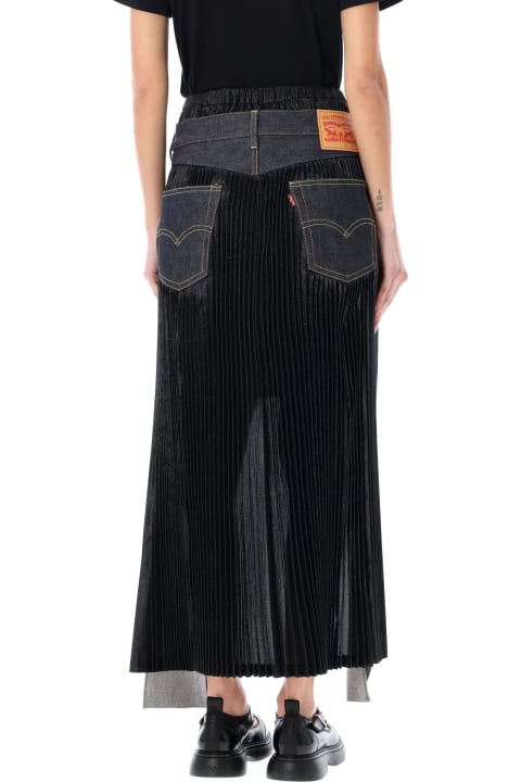 Fashion for Women Junya Watanabe Deconstructed Pleated Denim Skirt