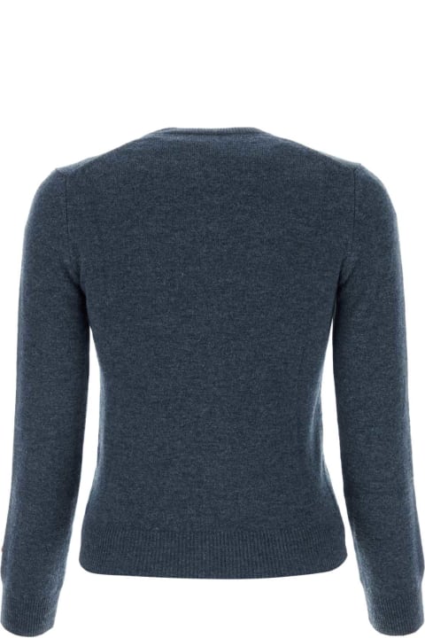 Comme des Garçons Play Sweaters for Women Comme des Garçons Play Blue Wool Cardigan
