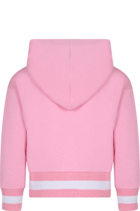 ガールズ Monnalisaのニットウェア＆スウェットシャツ Monnalisa Pink Sweatshirt For Girl With Barbie Print And Rhinestone