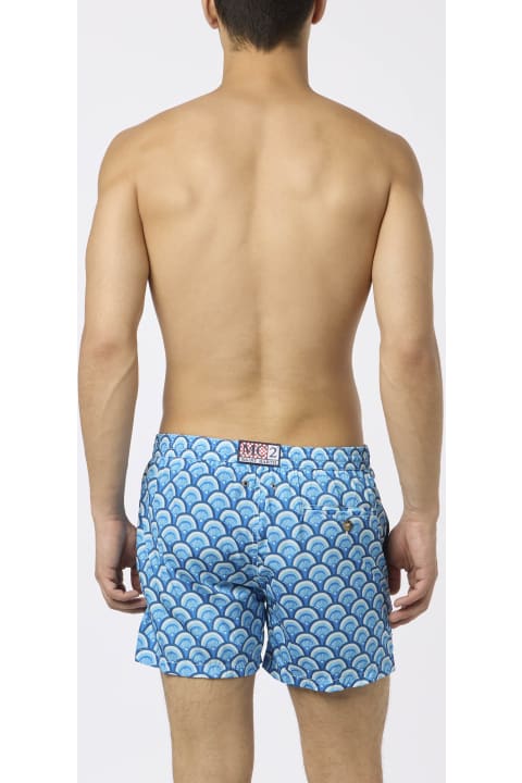Homeware MC2 Saint Barth Man Comfort Swim Shorts With Geometric Print