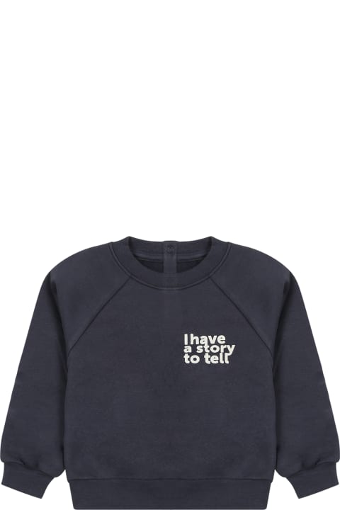 Blue Sweatshirt For Baby Boy With Writing