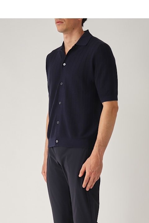 Homeware Ballantyne Camicia M/c Punto Riso A Coste Ribs Shirt